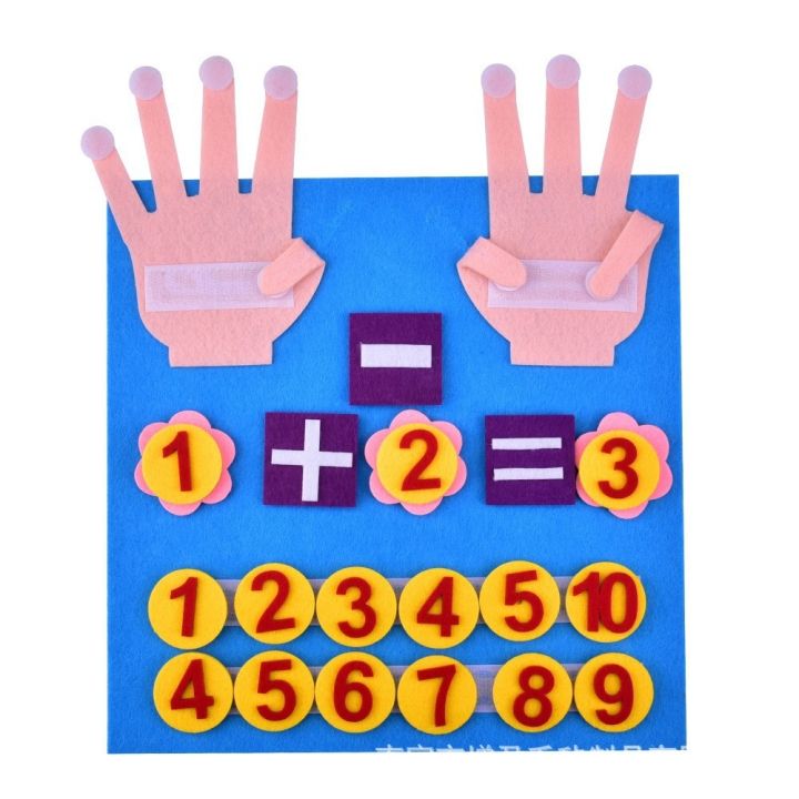 Kids Montessori Felt Finger Numbers Math Toys Children Counting Early ...