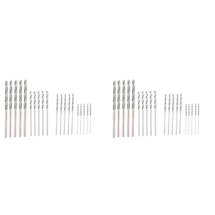 Diamond Drill Bit Set 40 Pieces 4 Sizes 1mm 1.5mm 2mm 2.5mm Twist Tip Jewelry Beach Sea Glass Shells Gemstones Lapidary