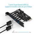 ORICO SuperSpeed 7 Port USB 3.0 PCI-E Express Card with a 15pin SATA Power Connector PCIE Adapt. 