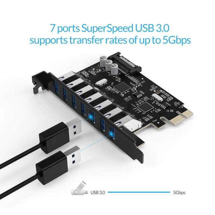 ORICO%20SuperSpeed%207%20Port%20USB%203.0%20PCI-E%20Express%20Card%20with%20a%2015pin%20SATA%20Power%20Connector%20PCIE%20Adapt%20-%20Image%204
