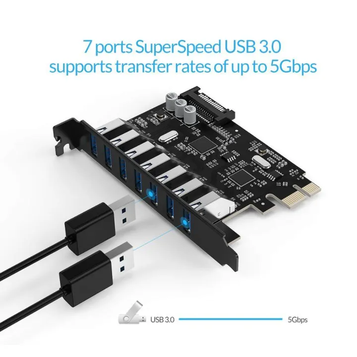 ORICO%20SuperSpeed%207%20Port%20USB%203.0%20PCI-E%20Express%20Card%20with%20a%2015pin%20SATA%20Power%20Connector%20PCIE%20Adapt%20-%20Image%204