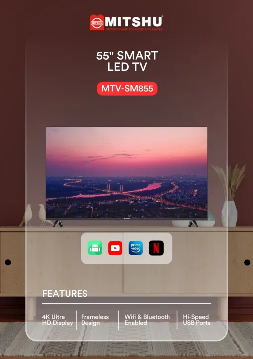 Mitshu 55" Smart TV  LED Tv - MTVSM855