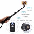 Yunteng YT 1288 Extendable Selfie Stick with Bluetooth Remote Shutter Smartphones Clip Monopod. 