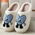 【ZOSR】Bad Cute Bunny Slippers for Women Men Soft Fuzzy Slippers Warm Cozy Love Heart Slippers Plush Slip-On House Slippers. 