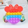 Popit Bubble Press Cartoon Silicone Messenger Bag for Girls. 