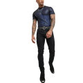 Yfashion Men Cotton Mesh See-through Fishnet T Shirt Fashion  Fit Short Sleeve Nightclub Wear Shirt Party Bottoming Tops color. 