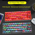 Keys Key Caps Transparent Clear Ergonomic No Lettering Anti-slip RGB Backlit ABS Mechanical Gaming Keyboard Keycaps for Office 104 Keys Stylish. 
