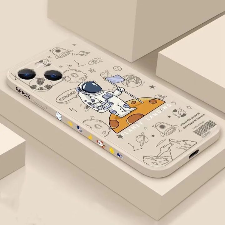 Olige Case For Realme C25Y C21Y C20 C20A C11 2021 C17 7i C15 C11 8 Pro 5 5i 5s 6i C3 C2 NASA Astronaut Camera Protection Soft Silicone Couple Phone Cover 2