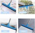 Wiper With Long Handle, Floor wiper for Cleaning water Sweeping in home, office, bathroom 3ft Long Handle, Floor Cleaner Wiper, Wide Water Pusher Foam Broom Squeegy for Garage, Deck, Shower, and Outside Windows. 