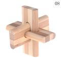 10Styles Kids Children Luban Lock Intellectual Brain Tease Game Puzzle 3D Handmade Wooden. 