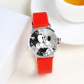 Disney Mickey Women Watches for Girls Black Leather Strap ultrathin Ladies Watch Quartz Clock Wrist Relogio Feminino. 