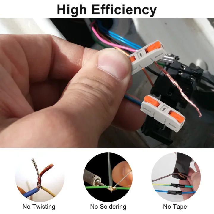Quick Connect Reusable Spring Lever Terminal Block Flame Retardant Push ...