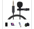 Mic 3.5mm Jack Tie Clip PC Laptop Recording Clip-on Lavalier External Microphone  -  coller mic - tic tok mic - 2M Lenth. 