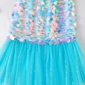 Mermaid Skirt Sequin Fishtail Skirt for 1-8 Years Baby Kids Girls Princess Skirt Mermaid Short Sleeve T-Shirt Birthday Outfit. 