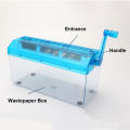 Mini Hand Shredder Manual Shredder Low Noise Wide Application Multifunctional 1.5L Transparent Plastic Window Box for Homes. 