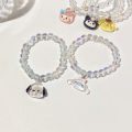 Fashion Women Jewelry Resin Cartoon Cinnamon Dog Kuromi Pendant Colorful Bead Bracelet ANLAN. 