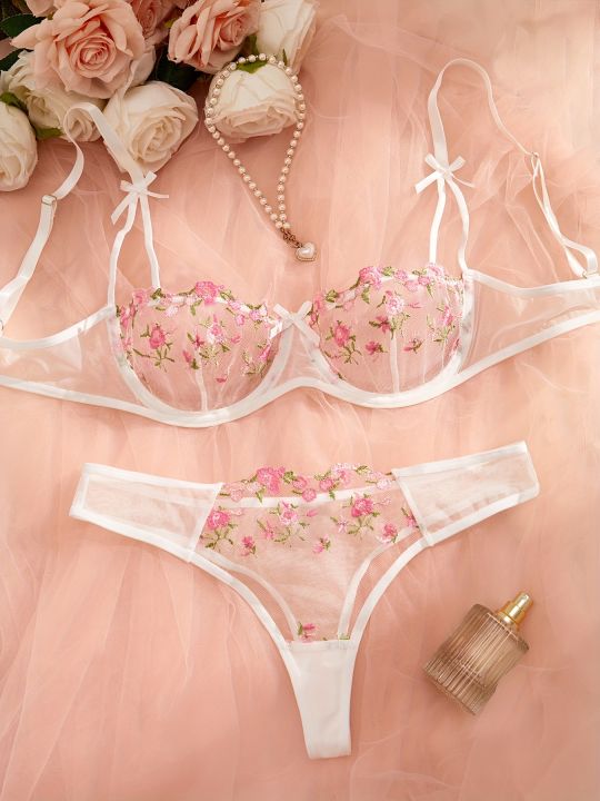 Floral%20Embroidery%20Lingerie%20Set,%20Mesh%20Unlined%20Bra%20&%20Mesh%20Panty,%20Women's%20Lingerie%20&%20Underwear%20-%20Image%208