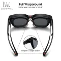 LouisWill Sunglasses Foldable Myopia Glasses Cover TAC Polarized Sunglasses  Folding Fit Over Glasses Men Women UV400 Wear Over Glasses Anti-Glare Cover Over Sun Glasses for Outdoor Travel Driving. 