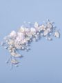 [HOT] 1Pc Flower Bride Wedding Hair Vine Pearl Bridal Hair Piece Leaf Hair Accessories Rhinestone Headband For Women And Girls. 