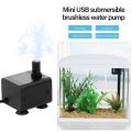 5V Ultra-quiet Mini Brushless USB Water Pump with Power Cord Waterproof for Submersible Fountain Pond Aquarium Fish Tank. 