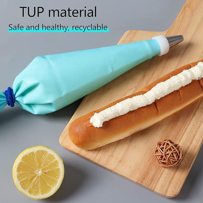 MT Reusable Silicone Icing Bag - Small Size - Blue Reusable Silicon Cake Pastry Bag Cream Icing Piping Bag Cake Decorating Bags Tools Set