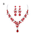 Amamia Women Prom Wedding Bridal Faux Crystal Rhinestone Necklace Earrings Jewelry Set. 