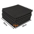 1/12Pcs Durable Sound Insulation Soundproofing Foam 30x30x2.5cm Triangular Groove Studio Wall Panel Soundproof Acoustic Foam Board. 