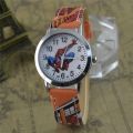 Fashion Kids Cartoon Watch Spiderman Leather Strap Quartz Watch Child Wristwatch Waterproof Children's Watches Boy Gift Clock. 