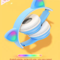 P47M Foldable Cute Cat Ear Headset LED Lights Glowing Headphones Earphone Universal. 