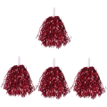 OYPFXMI 24Pcs Cheerleading Pom Poms Metallic Foil Cheer Pom Poms with Plastic Handle for Adults Kids Cheerleaders Red. 