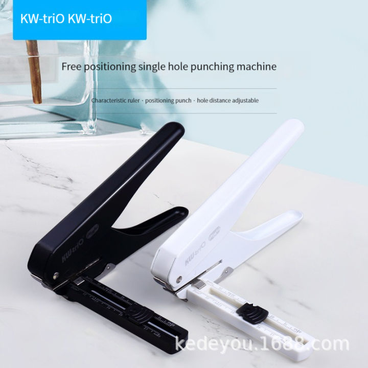 9176 Ruler Positioning Single Hole Puncher 20 Pages Stationery Puncher Fixed Distance Loose-leaf Paper