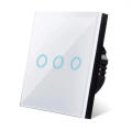 Touch Switch Led Panel Wall Light Switches Tempered Crystal Glass Lamp Sensor Switch 3 Gang Interruttore AC100-240V. 