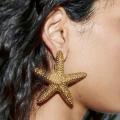 5.6*5.5cm Starfish stud earrings Trendy alloy Alloy hipster earrings European and American metal earrings for Beach vacation Party Jewelry collection Gift for women. 