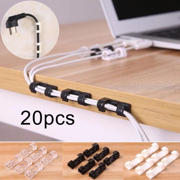 16/20Pcs Self-Adhesive Cable Clips Wire Storage Clips / USB Wire   Cable Desk Organizer / Earphone Cable Winder / Cable Retainer Clamp Management Organizer / Hot Sale