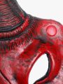 Halloween Masquerade RP Mask Scary Red Half Face Horn Devil Mask for Cosplay Costume. 