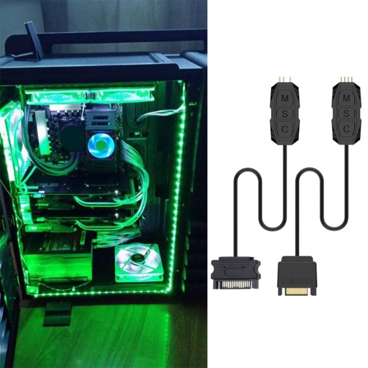 Pc%205v%2012v%20Argb%20Rgb%20Fan%20Control%20Molex%20Power%20Supply%20Stripe%20Controller%20-%20Image%202