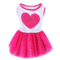 【Atoztide Store】(New) pet dog love heart gauze dress skirt Puppy Cat Rose clothes. 