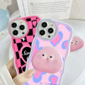 AMORVOR for OPPO F7 / F7 Pro Back Cover (With Free Holder) Love Heart Soft Wavy Phone Case Camera Protection Mobile Cover. 