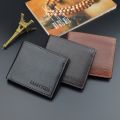 【ZOSR】New Wallet Short Men's Thin Wallet Horizontal Business Casual Lychee Pattern Retro Soft Leather Wallet. 