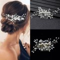 Elegant Bridal Pearl Hair Comb Clip-Handmade Flower Beautiful Crystal Hair Accessories -Wedding Hair Pins Bridesmaid Bridal Decor. 