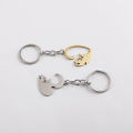 2PCS/Set Yin Yang Cats Couple Keychains Love Heart Round Stainless Steel Pendants Key Chain Valentine's Day Gift. 