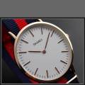 The British men's men's beauty moment waterproof Europe quartz watch watches men slim skmei belt (Gold). 
