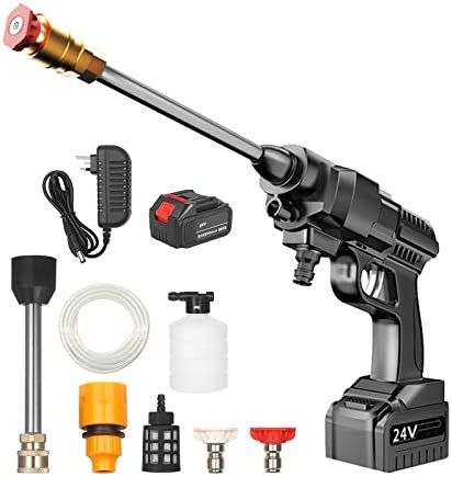 Cordless Portable High Pressure Spray Water Gun, Electric Cordless Pressure Washer, Handheld Power Cleaner Water Gun Car Washing Jet Spray Gun