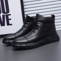 Plus Size Non-Slip Waterproof Men's Shoes Leather Shoes Men's Shoes Casual Leather Boots High Top British Style Martin Boots Pumps. 