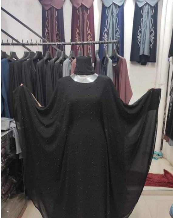 new model dubai pearl albab chiffon abaya cover Daraz.lk