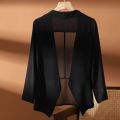 【Hot ticket】 Women Blazers New Summer chiffon cardigan short shawl thin shirt sun protection solid color suit coat. 