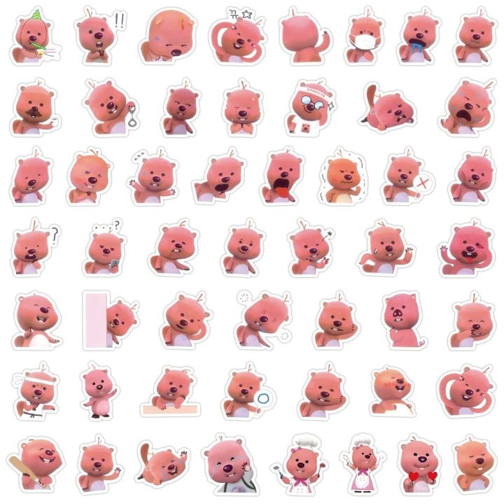 100PCS%20Korean%20cartoon%20Little%20Beaver%20Loopy%20Stickers%20Cute%20Emoticon%20Pack%20Stickers%20Laptop%20Water%20Cup%20Mobile%20Phone%20Stickers%20-%20Image%203