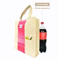 THE MYSU Heavy Duty Canvas Tote Bag - Pink Stripe - 14.5 inches (L) * 3 inches (W) * 16 inches (H). 