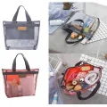 【ALLGOOD】 Waterproof Beach Bag Black Mesh Large Handbag Summer Durable Tote Bag Travel. 