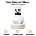 360°Rotatable 3 Modes Adjustment ABS Water Saving Tap Aerator Nozzle Adjustable Faucet Shower Head Filter Sprayer Spout for Kitchen Bathroom. 